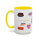 Motivational Sticker Collage Coffee Mug – Ceramic Accent