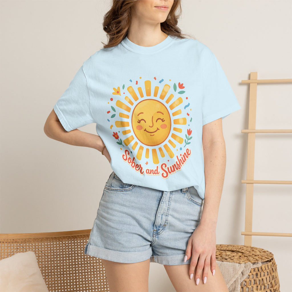 Sober & Grateful Heavyweight T-Shirt – Sunrise Graphic