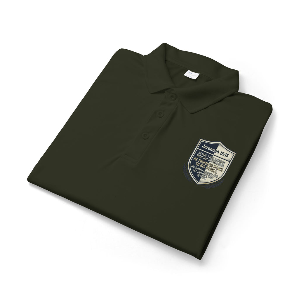 Embroidered Christian Polo Shirt – Vintage Shield Crest