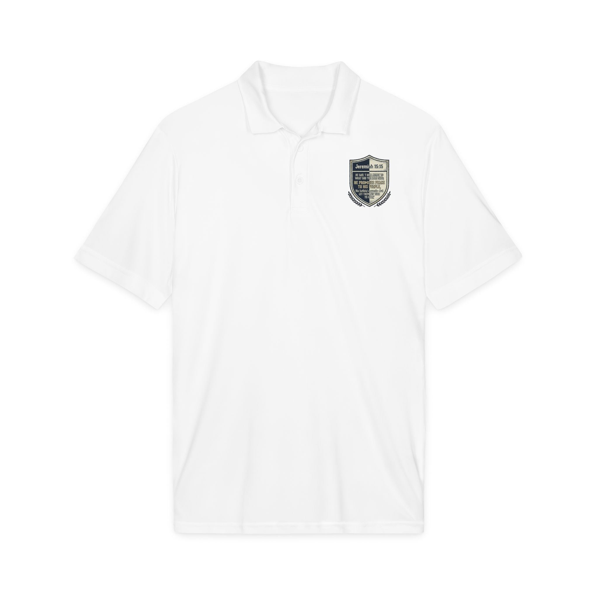 Embroidered Christian Polo Shirt – Vintage Shield Crest