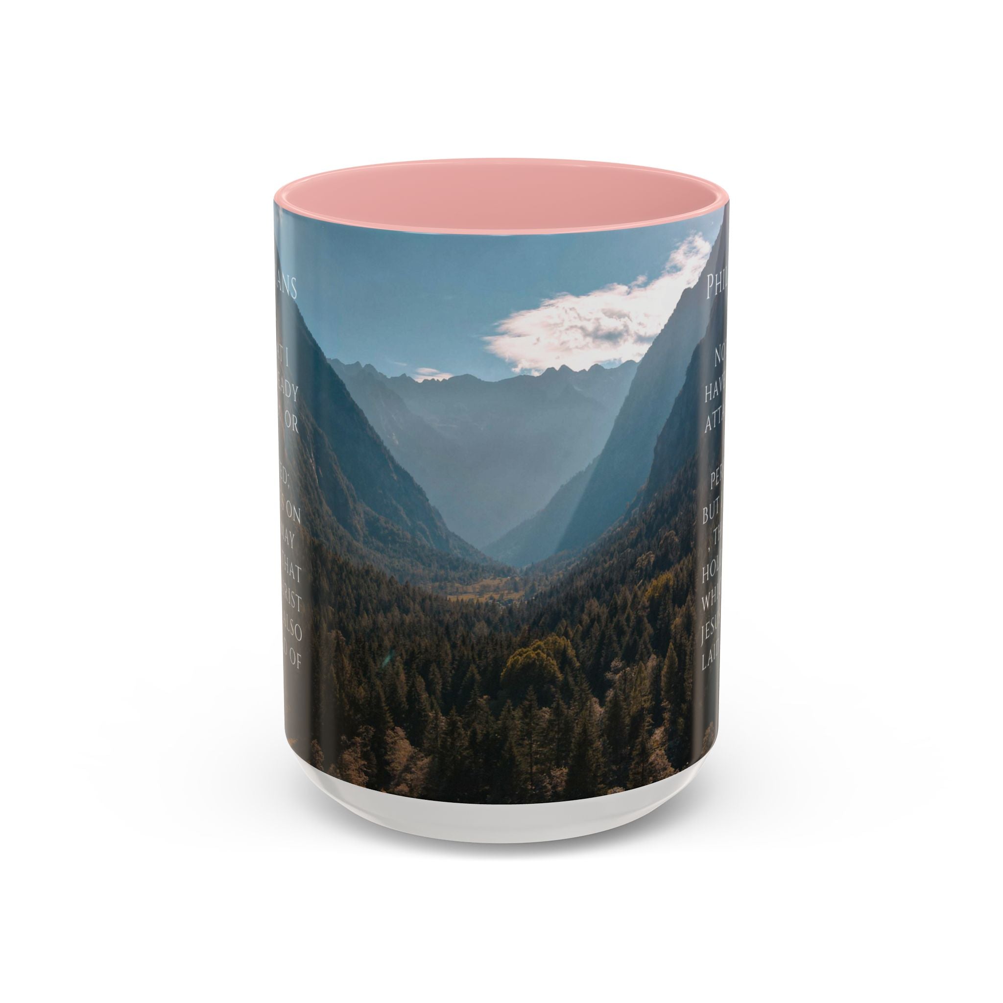 Philippians Bible Verse Mountain Mug – Ceramic Accent Cup