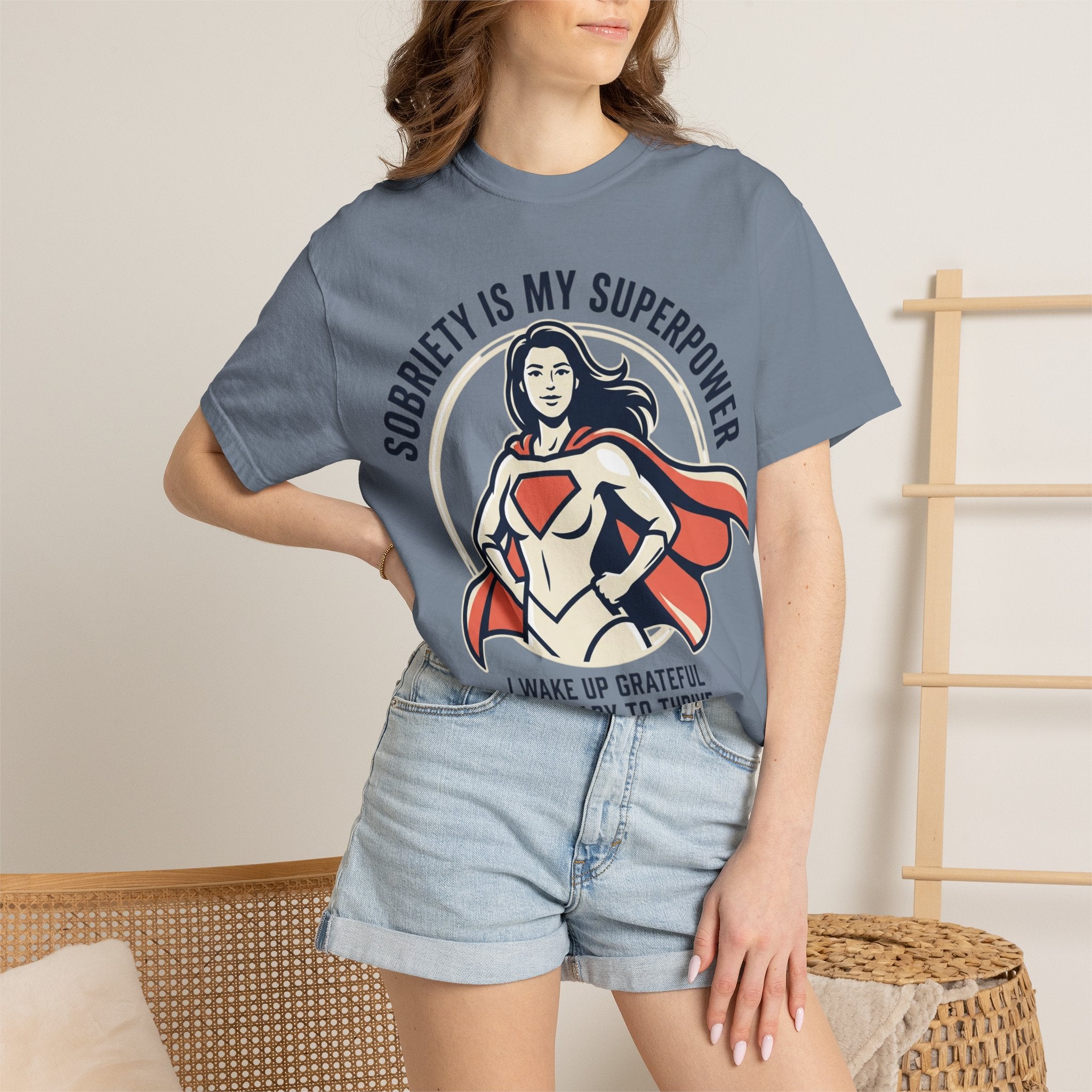 Sobriety Is My Superpower T-Shirt — Women's Recovery Hero Graphic Tee