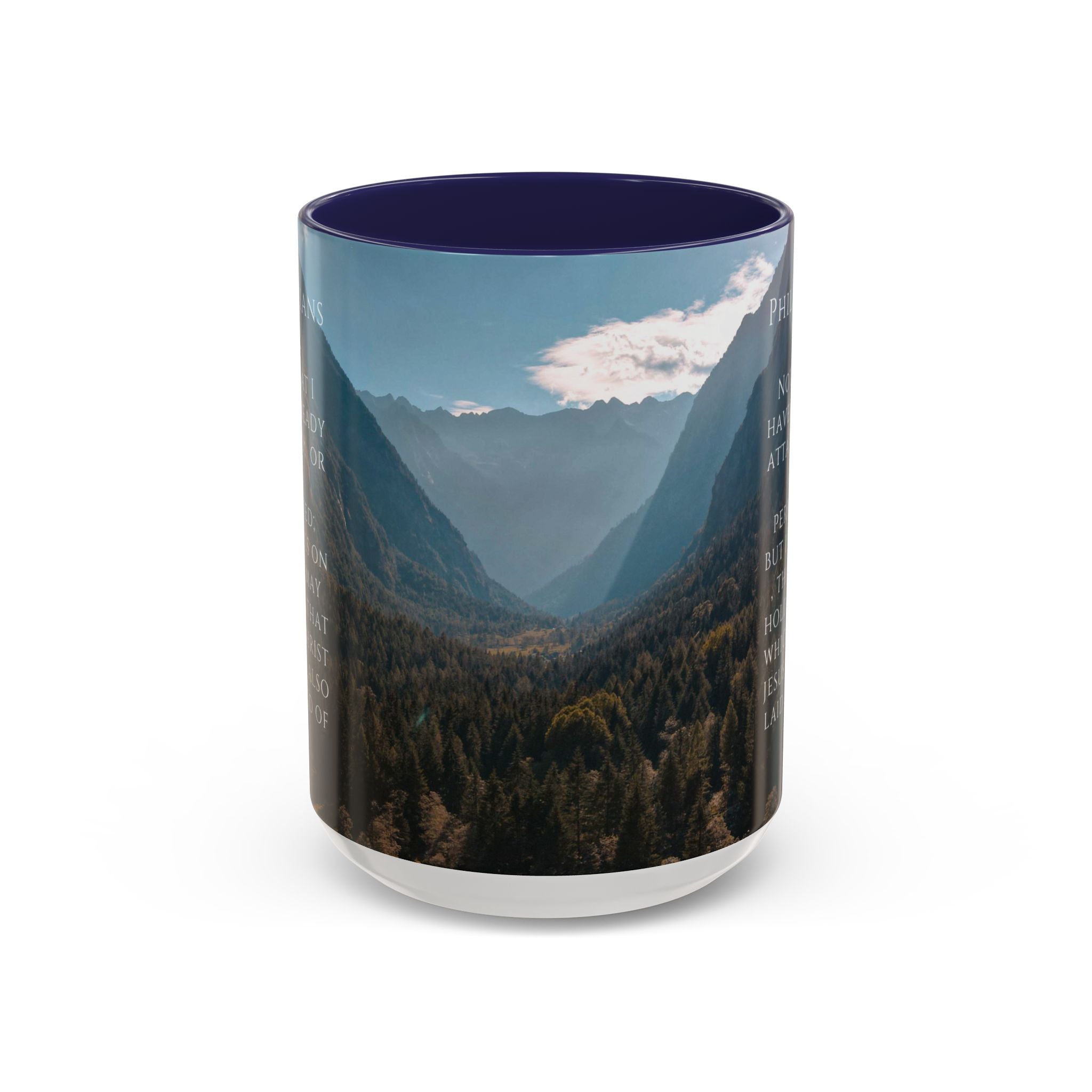 Philippians Bible Verse Mountain Mug – Ceramic Accent Cup