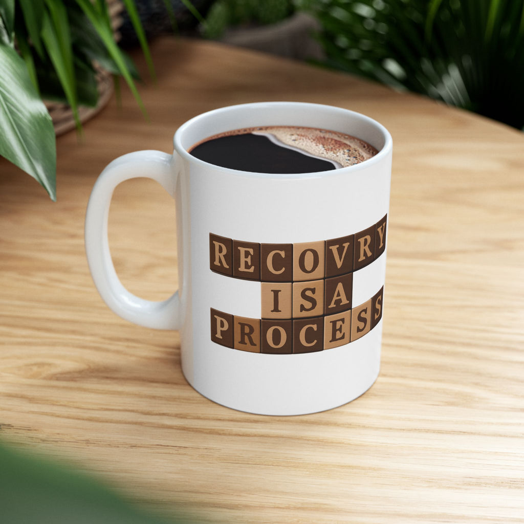 Inspirational Recovery Ceramic Coffee Mug – Process Not Race
