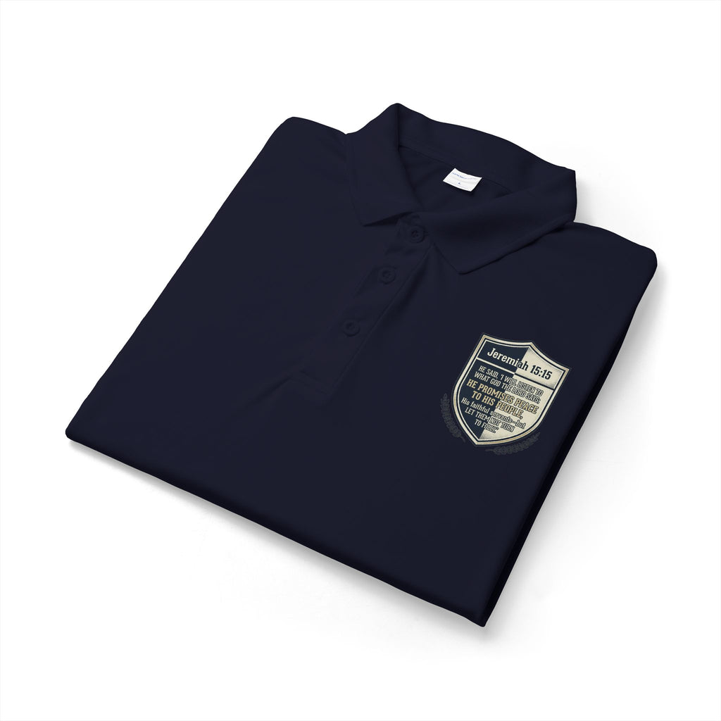 Embroidered Christian Polo Shirt – Vintage Shield Crest