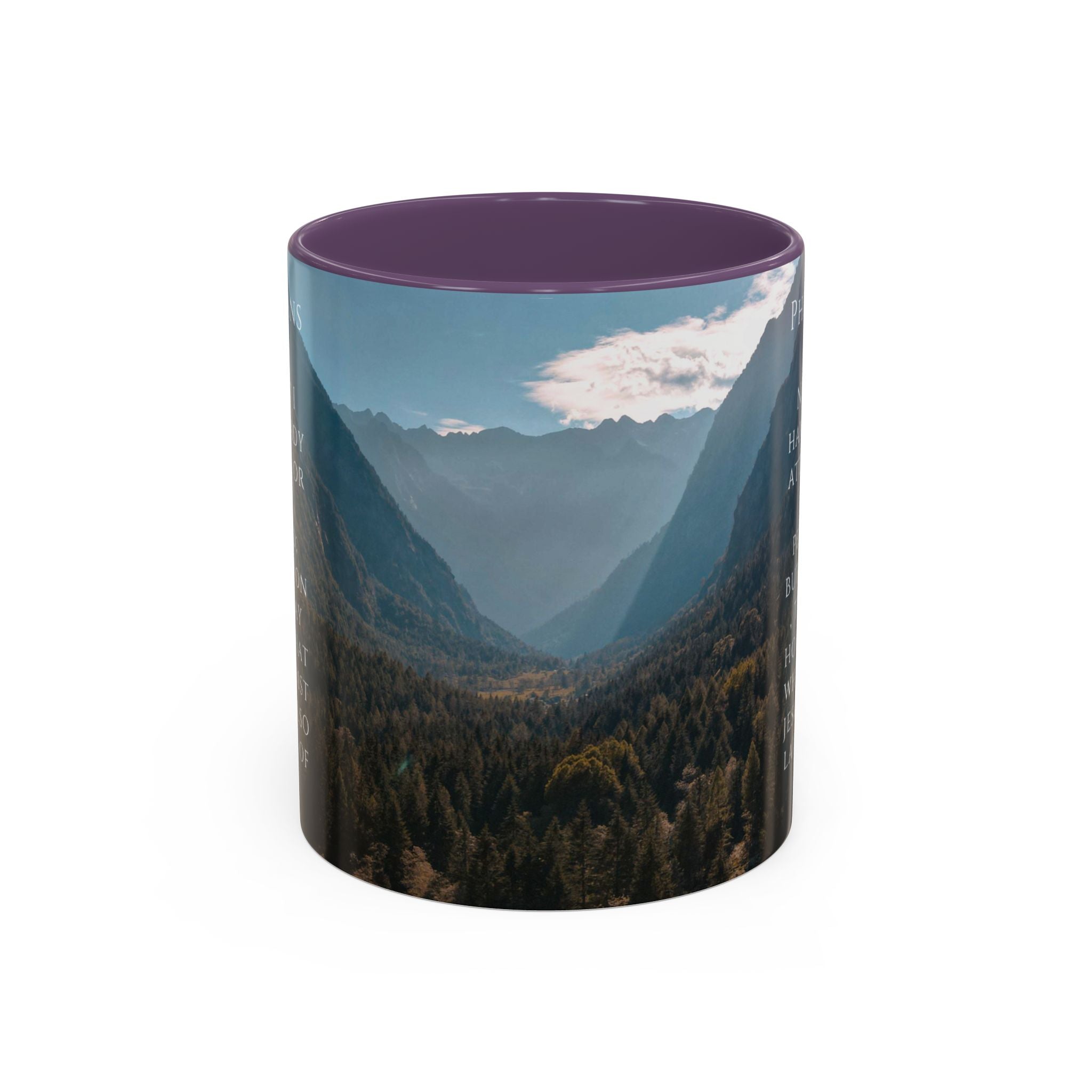Philippians Bible Verse Mountain Mug – Ceramic Accent Cup