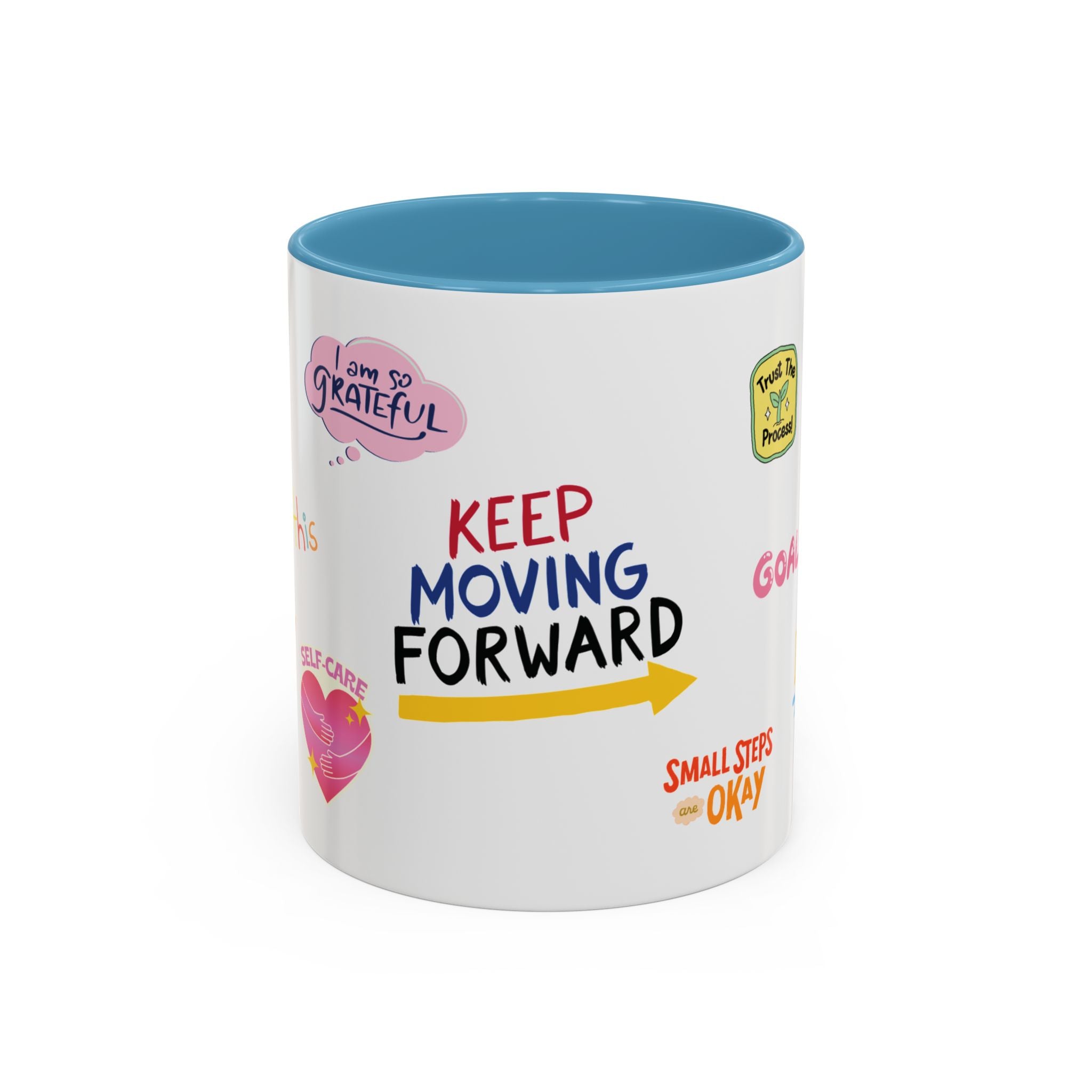 Motivational Sticker Collage Coffee Mug – Ceramic Accent