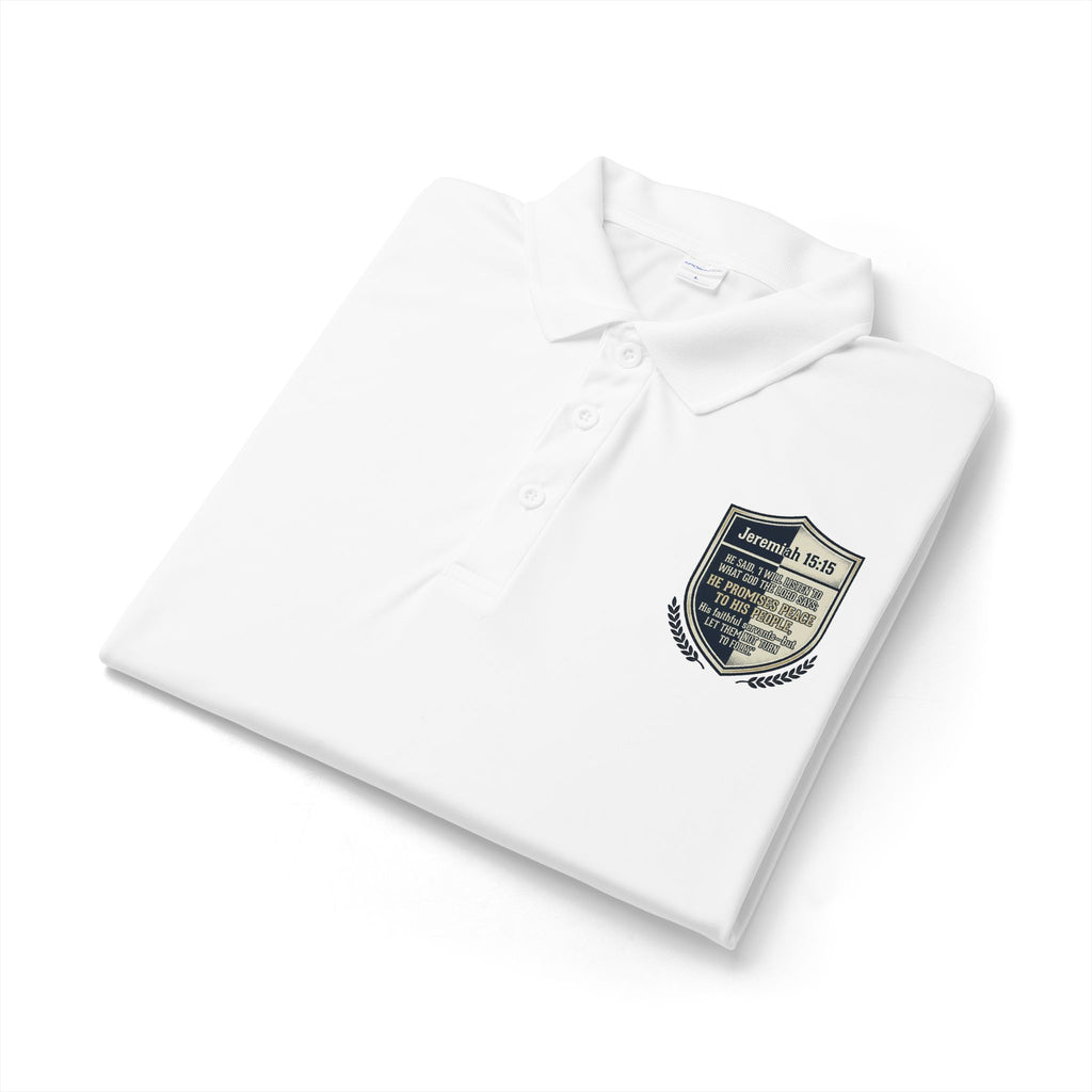Embroidered Christian Polo Shirt – Vintage Shield Crest