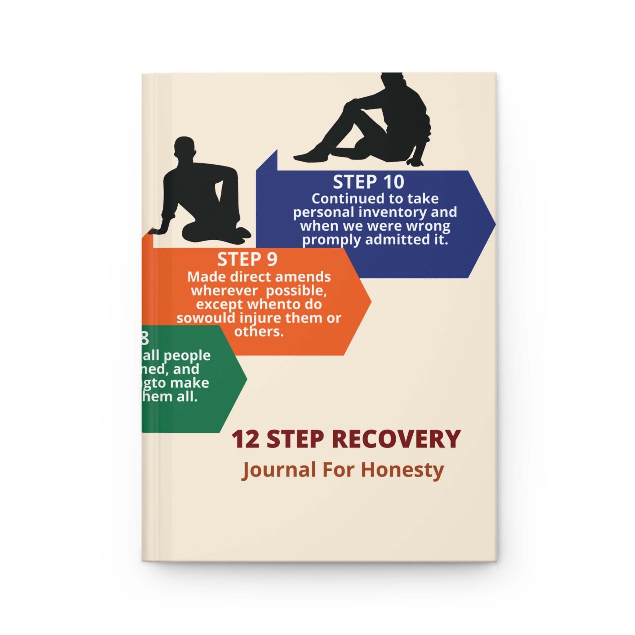 Hardcover Journal — "Keep Working: The Steps, Honesty Is Key"