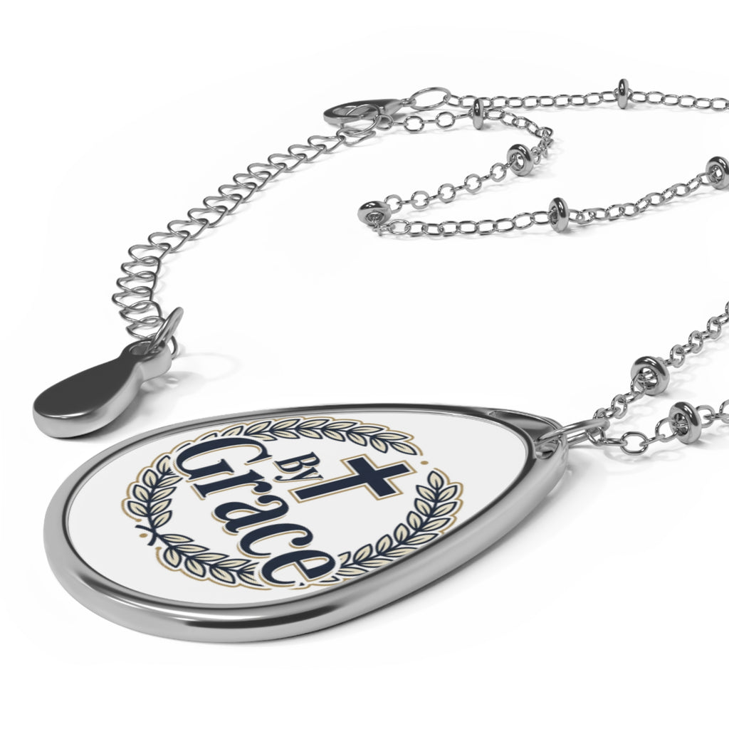By Grace Oval Pendant Necklace – Christian Inspiration