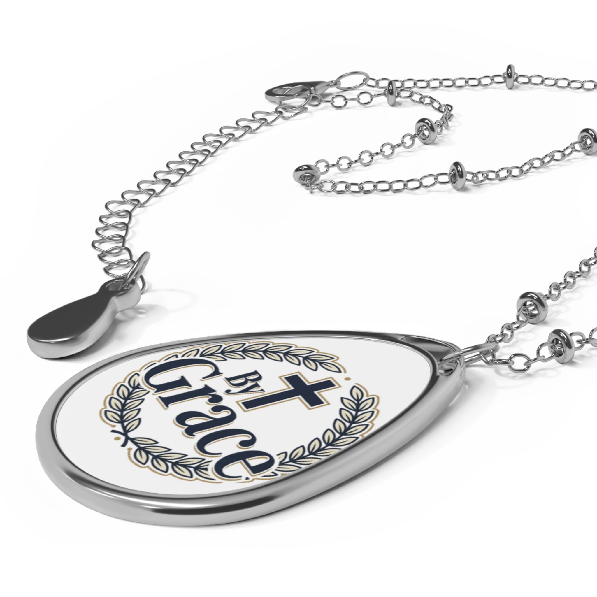 By Grace Oval Pendant Necklace – Christian Inspiration