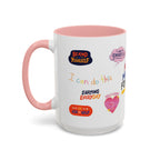 Motivational Sticker Collage Coffee Mug – Ceramic Accent