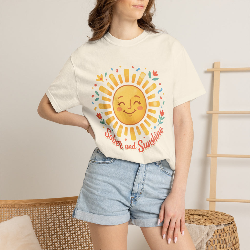 Sober & Grateful Heavyweight T-Shirt – Sunrise Graphic