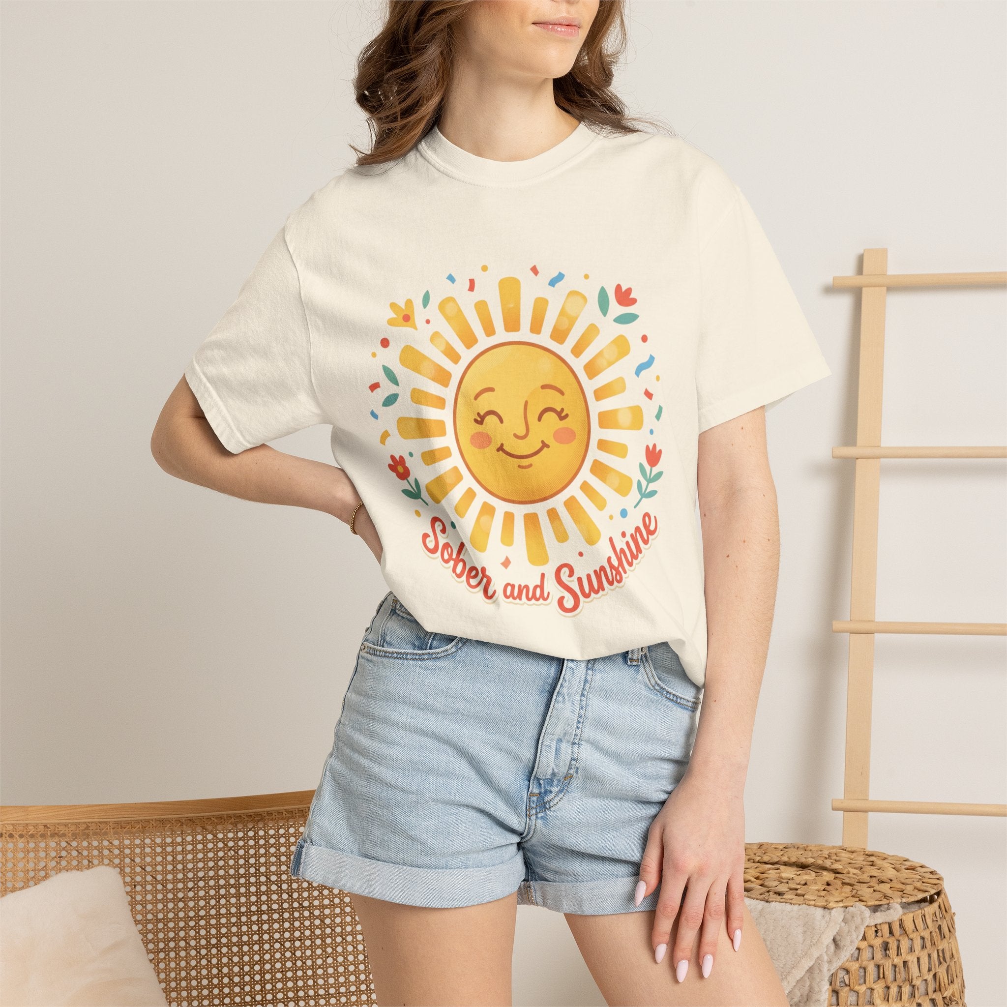 Sober & Grateful Heavyweight T-Shirt – Sunrise Graphic