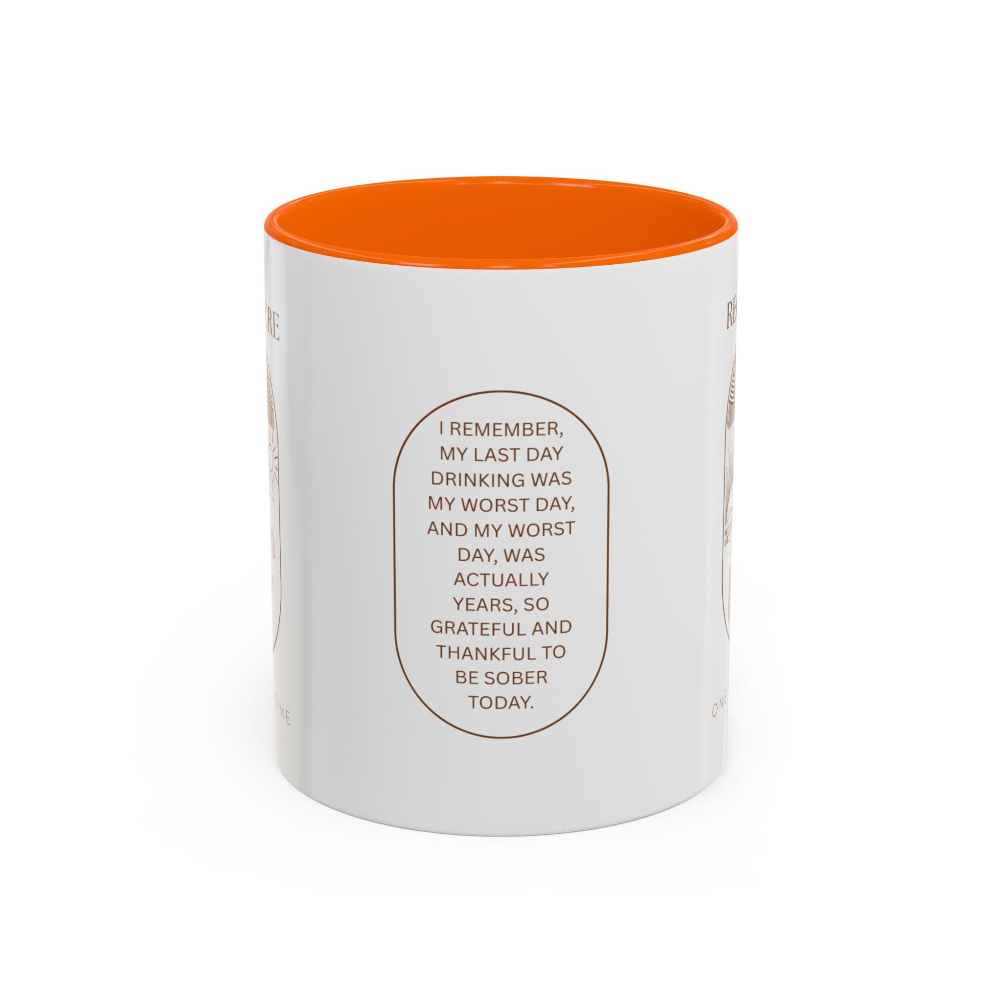 Thankful for Being Sober Recovery Accent Coffee Mug