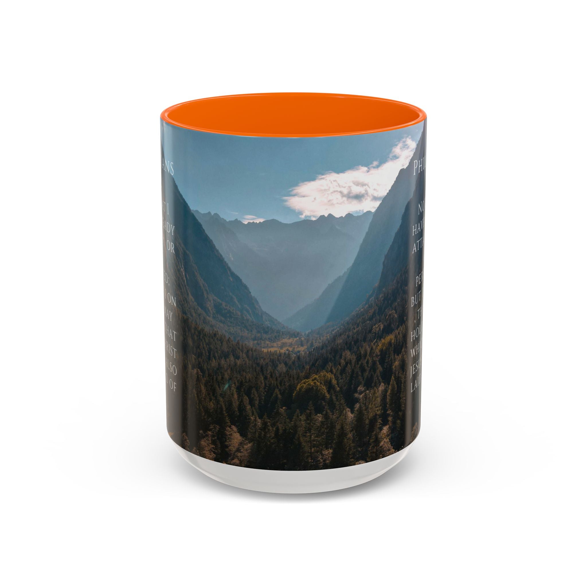 Philippians Bible Verse Mountain Mug – Ceramic Accent Cup