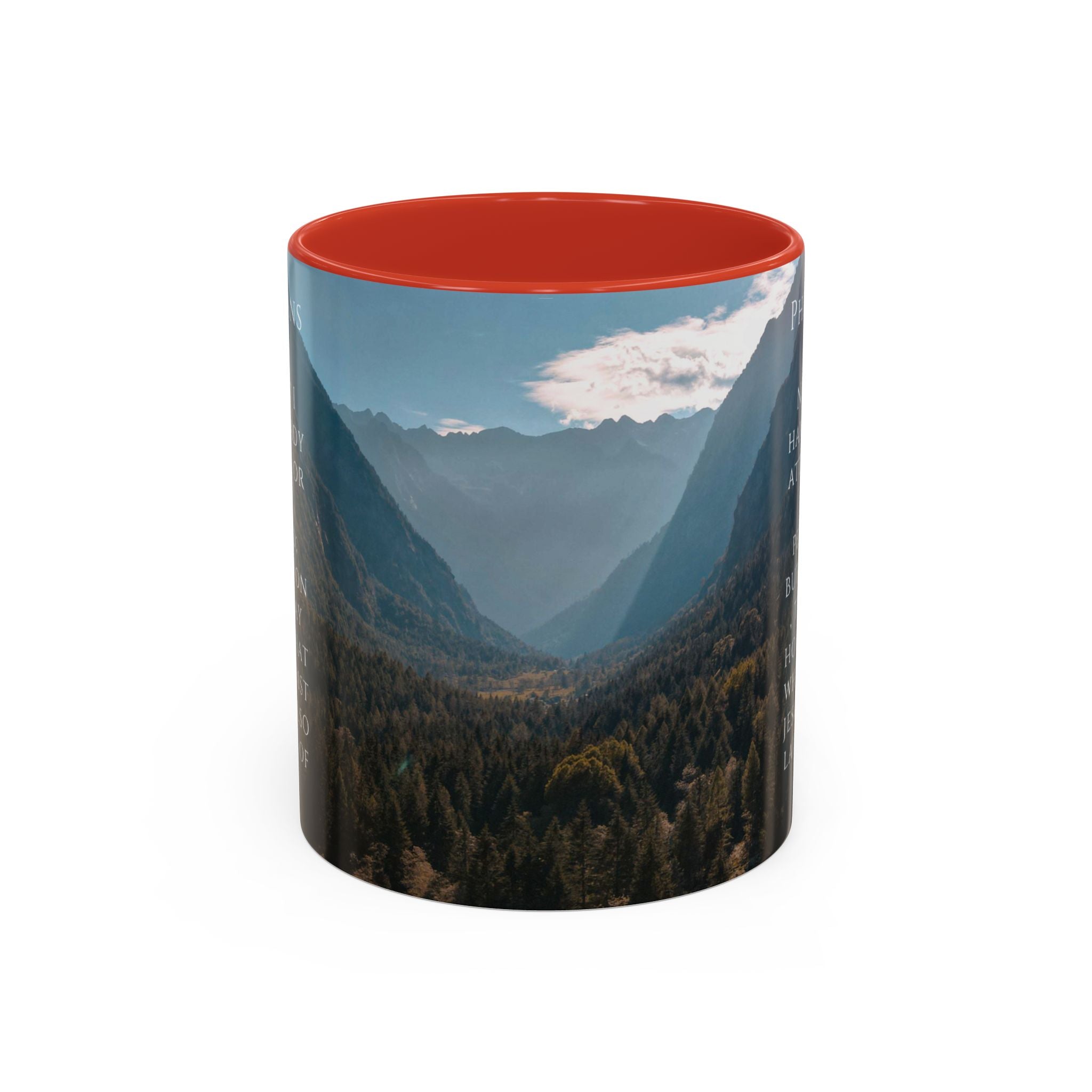 Philippians Bible Verse Mountain Mug – Ceramic Accent Cup