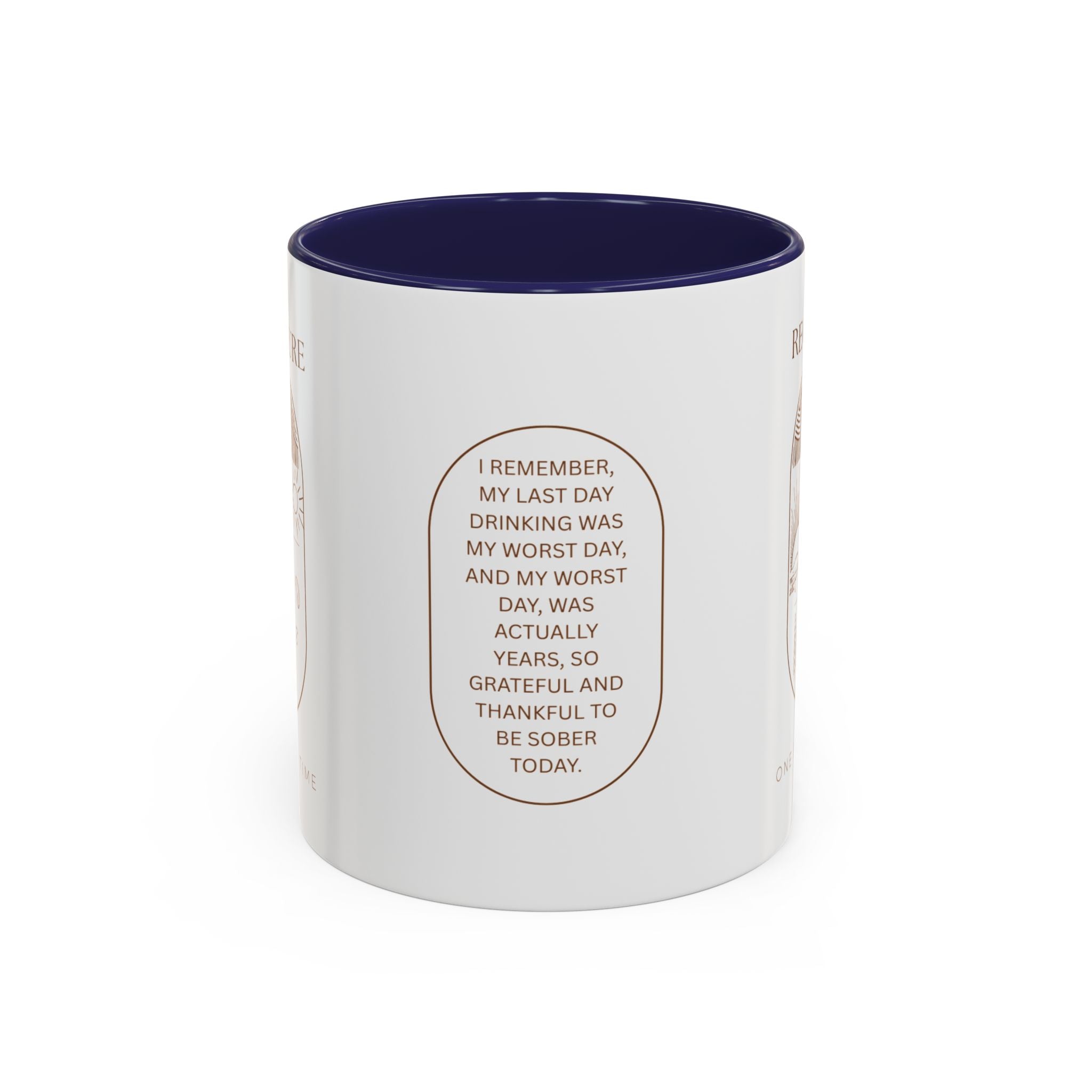 Thankful for Being Sober Recovery Accent Coffee Mug