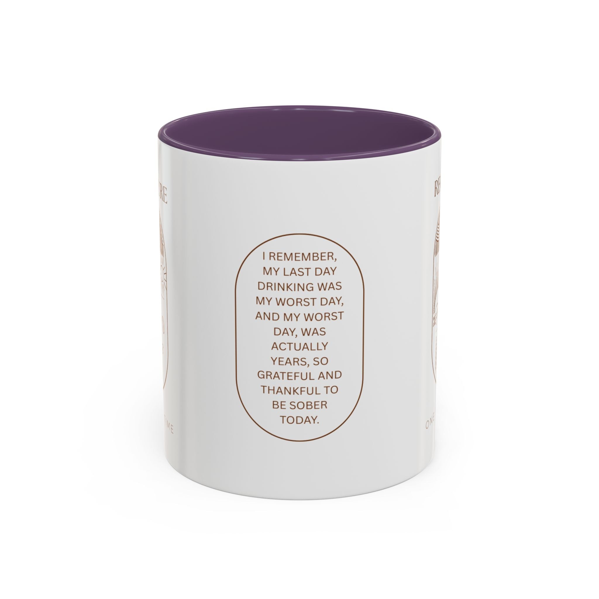 Thankful for Being Sober Recovery Accent Coffee Mug