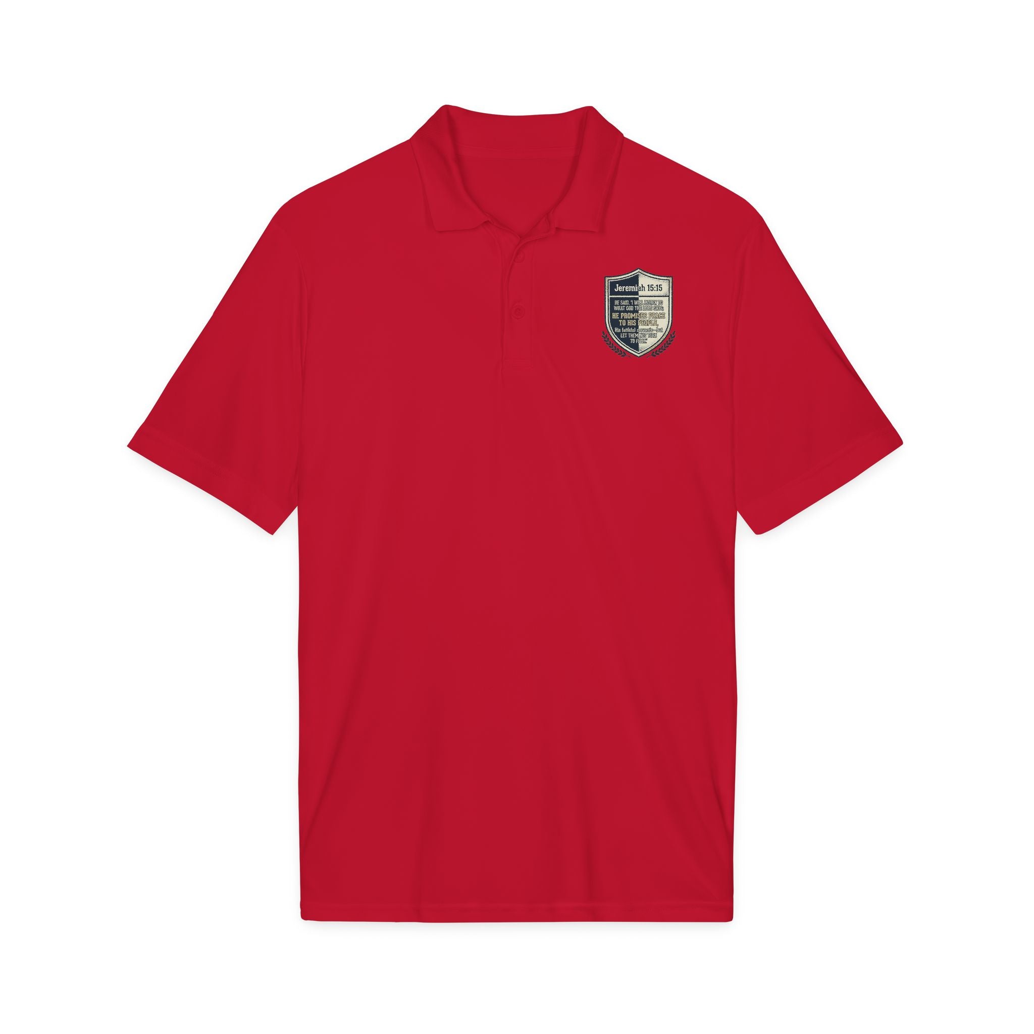 Embroidered Christian Polo Shirt – Vintage Shield Crest