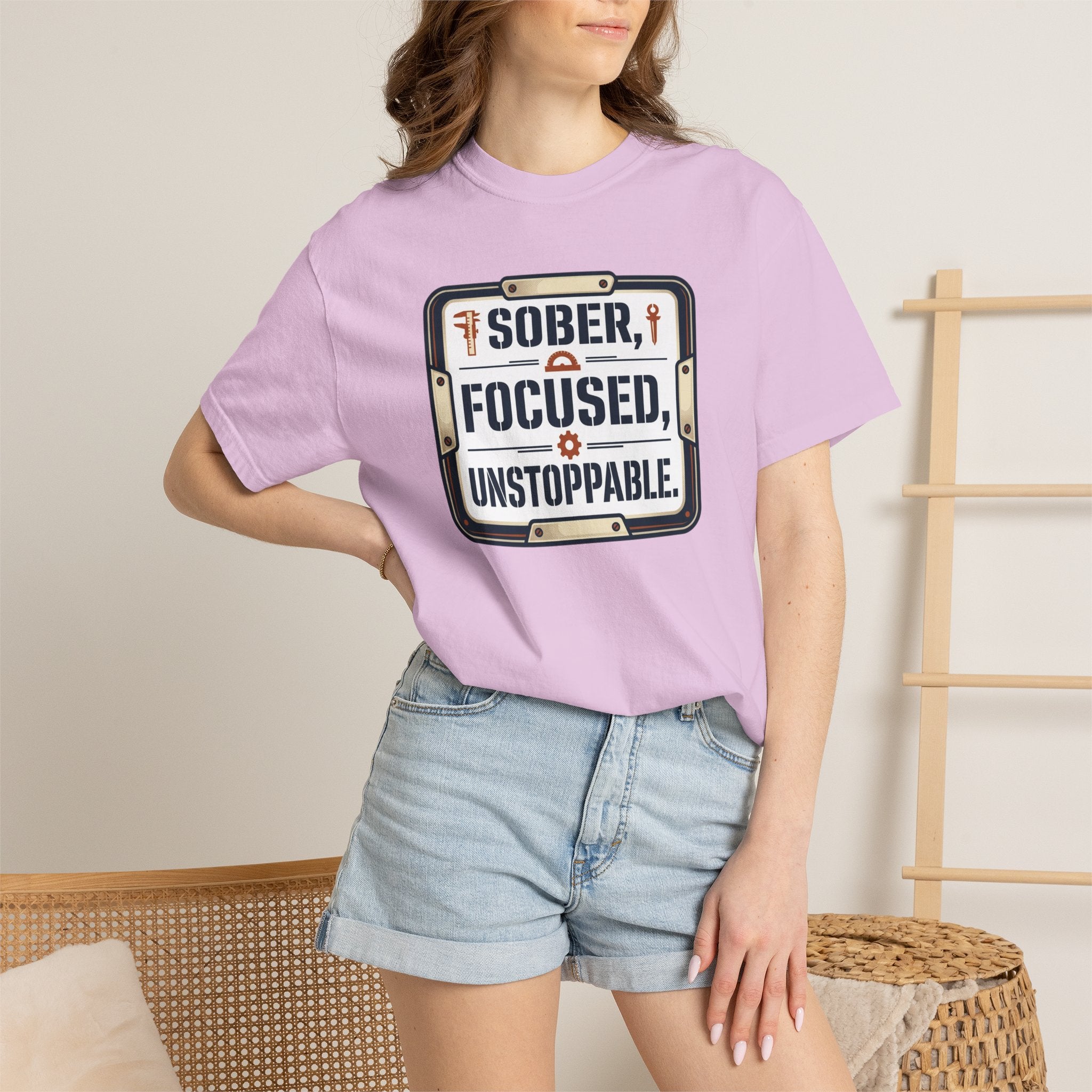 Sober Focused Unstoppable Graphic Tee – Relaxed Fit