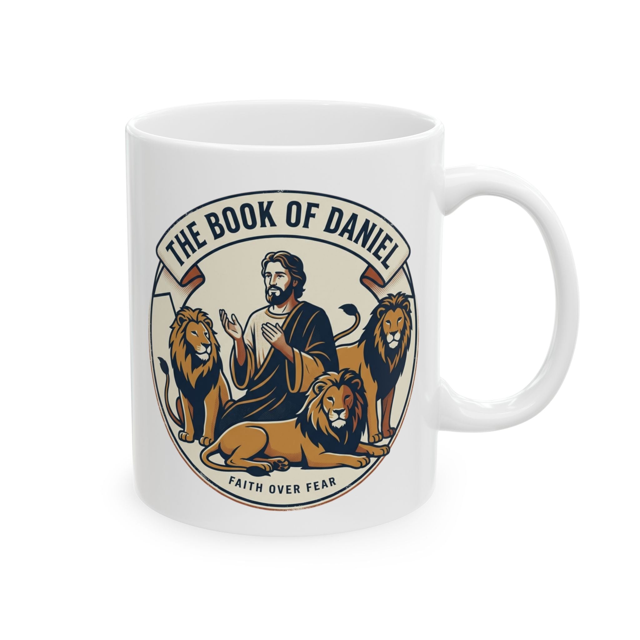 Vintage Lion Crest Ceramic Coffee Mug