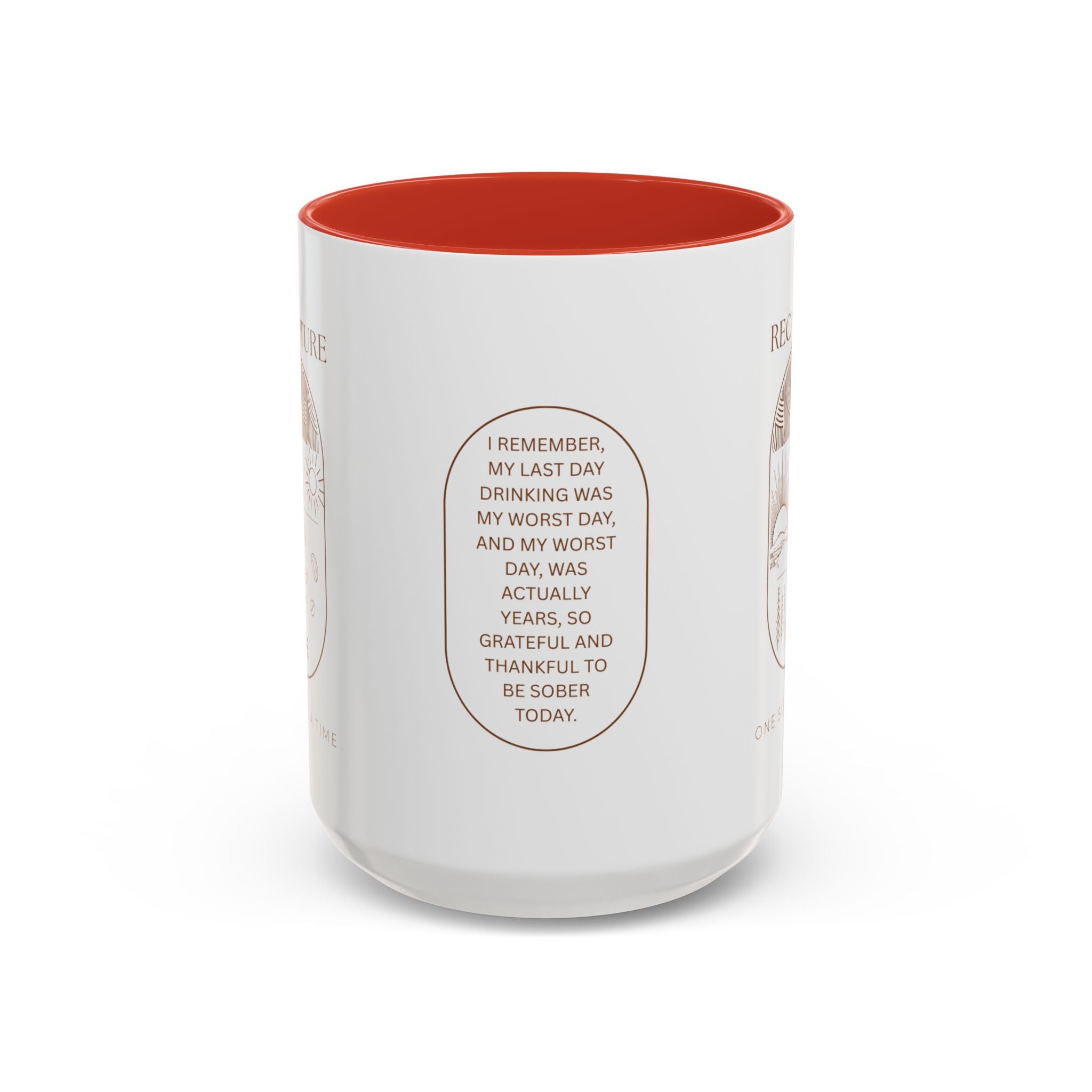 Thankful for Being Sober Recovery Accent Coffee Mug