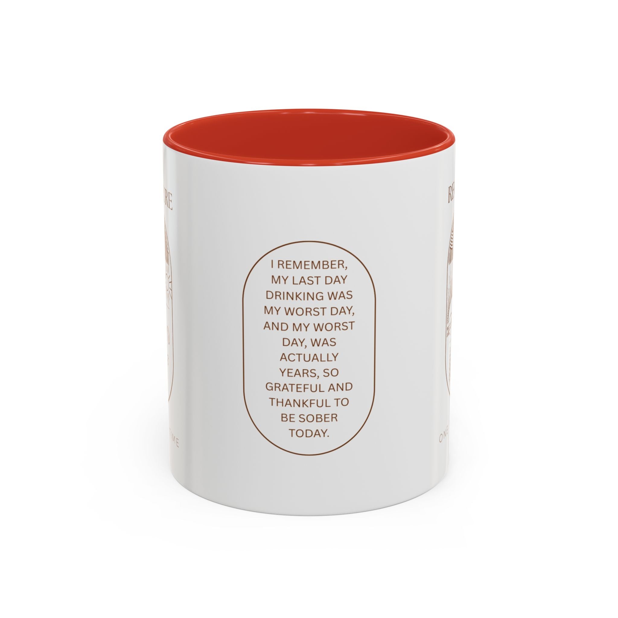 Thankful for Being Sober Recovery Accent Coffee Mug