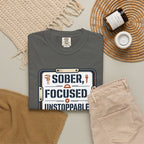 Sober Focused Unstoppable Graphic Tee – Relaxed Fit