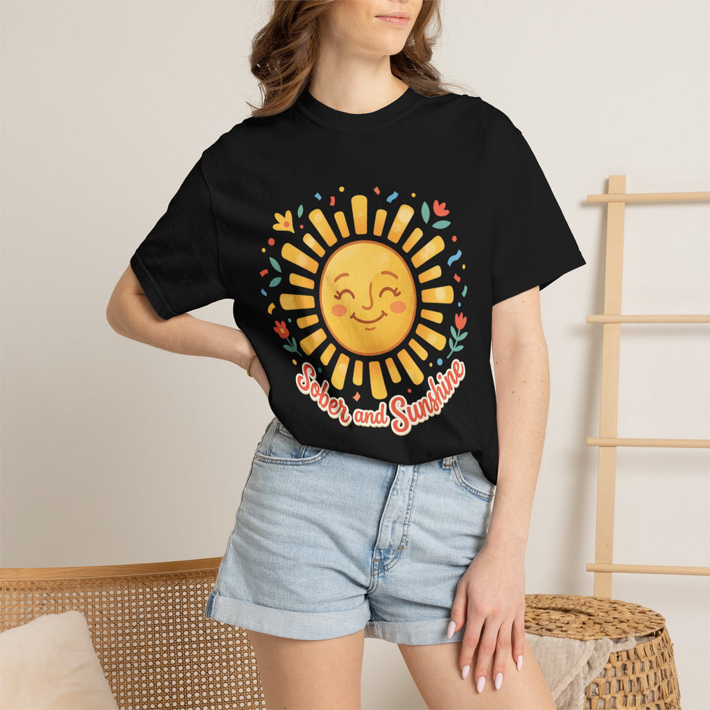 Sober & Grateful Heavyweight T-Shirt – Sunrise Graphic