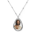 Oval Photo Keepsake Pendant Necklace With Glossy Finish