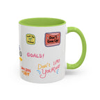 Motivational Sticker Collage Coffee Mug – Ceramic Accent