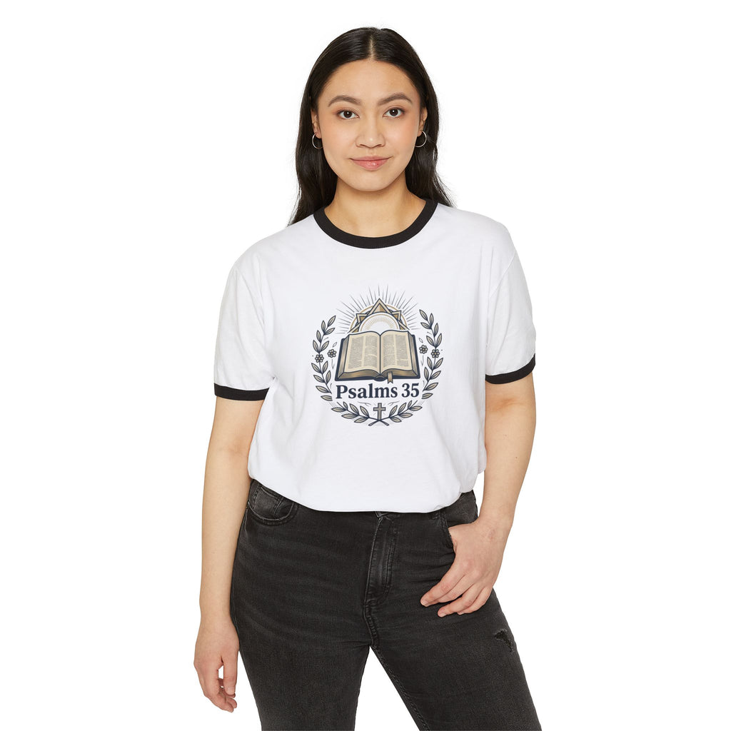 “God Goes With You” Christian Cotton Ringer T-Shirt