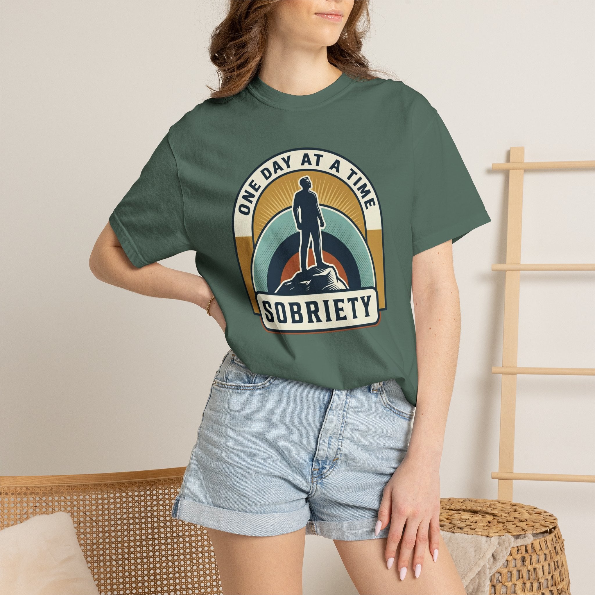 Living Sober Grateful Reminder Heavyweight T-Shirt