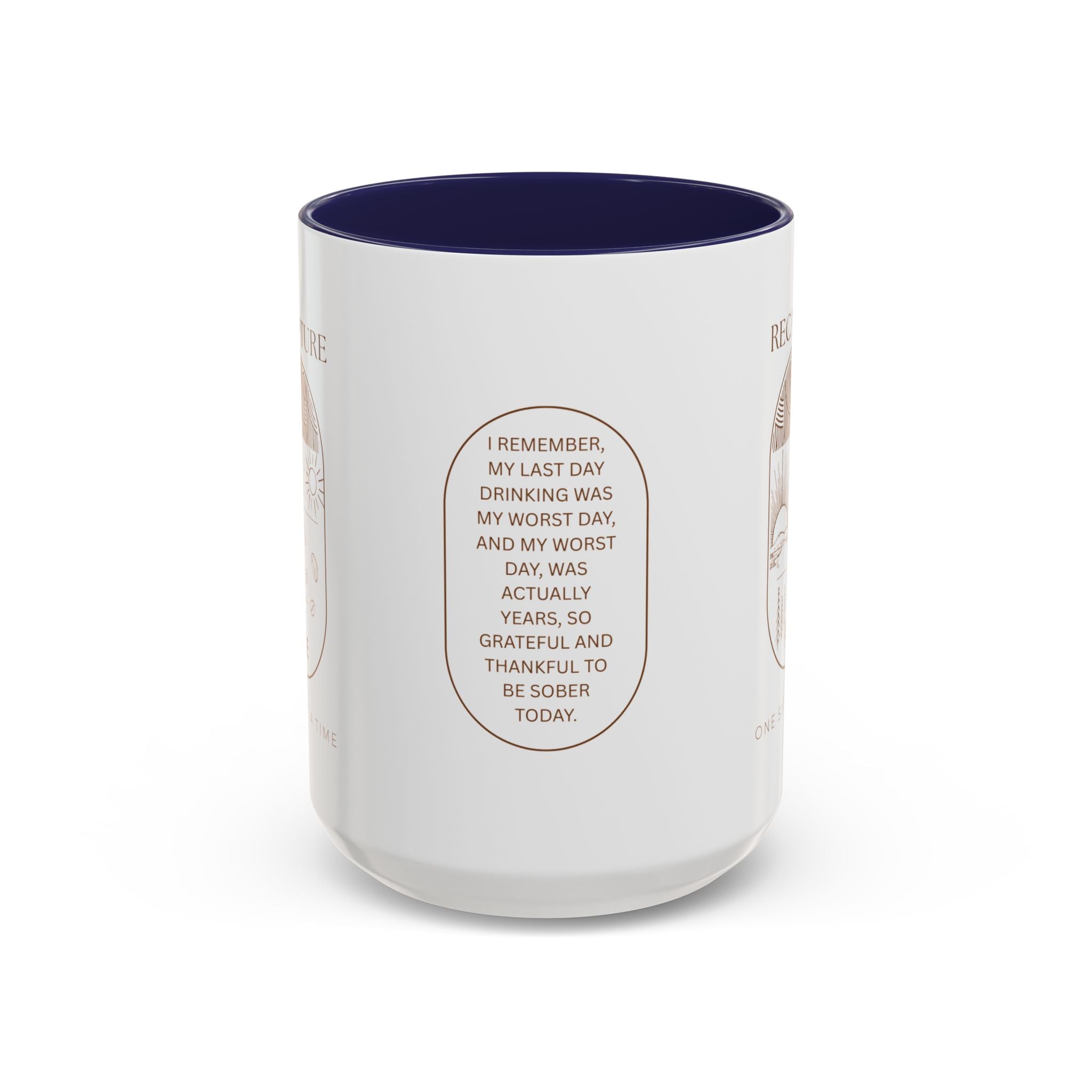 Thankful for Being Sober Recovery Accent Coffee Mug