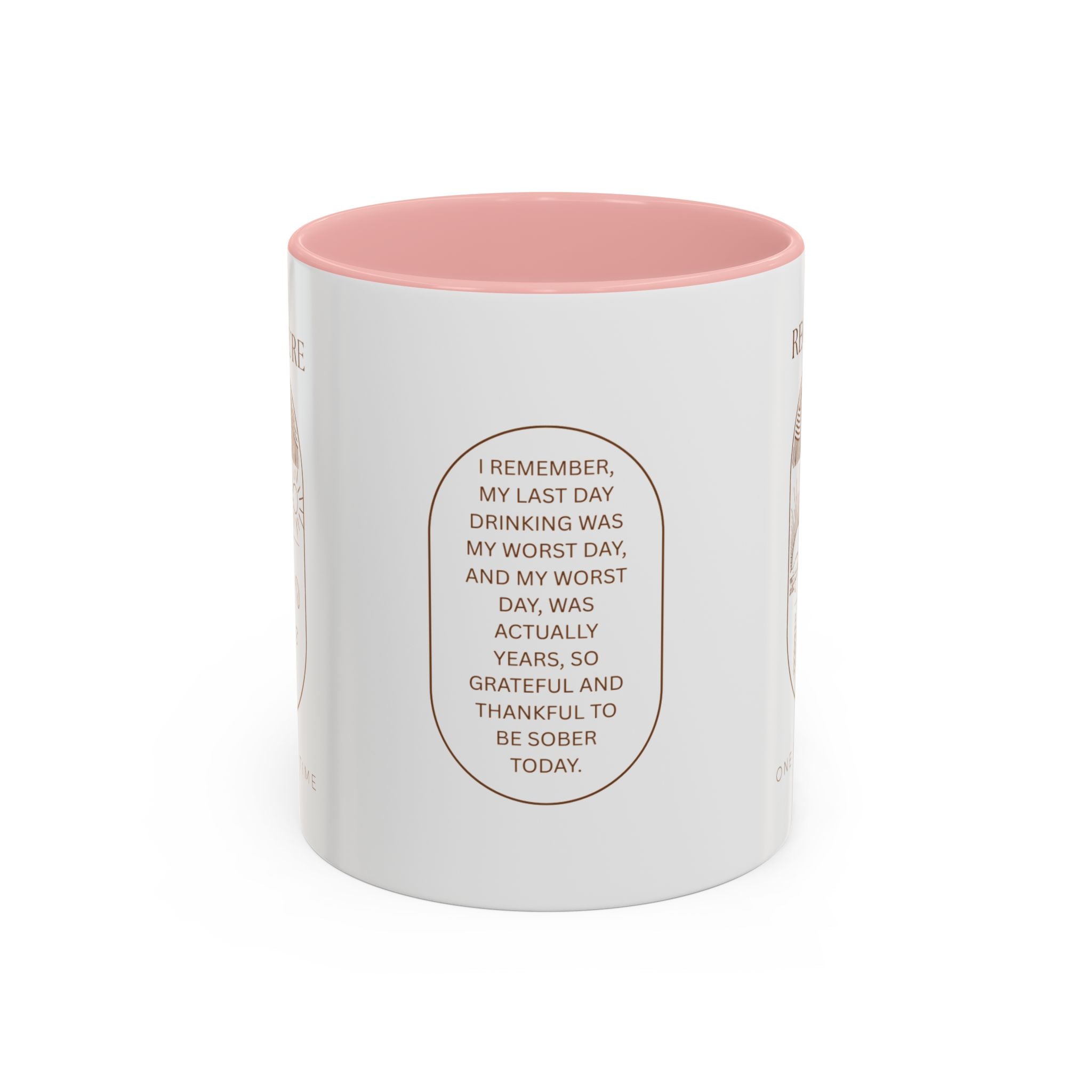 Thankful for Being Sober Recovery Accent Coffee Mug