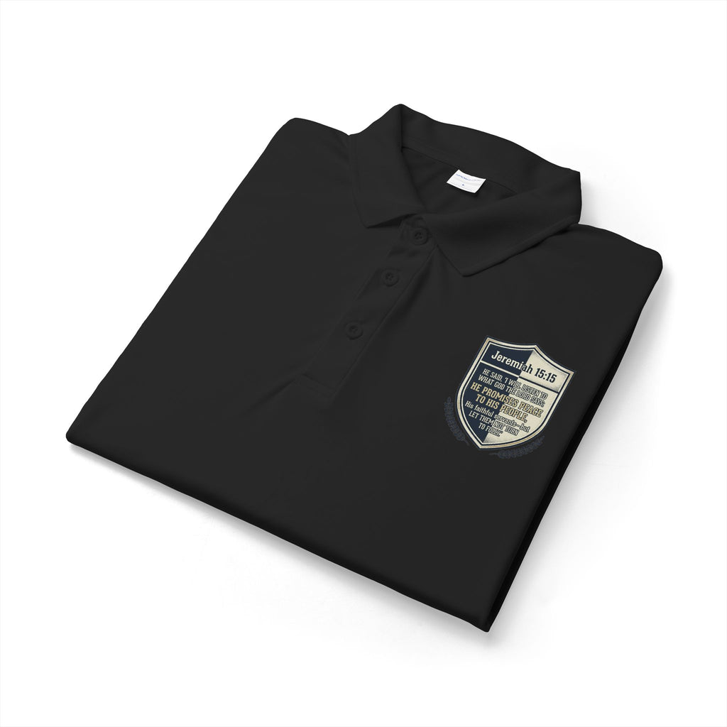 Embroidered Christian Polo Shirt – Vintage Shield Crest