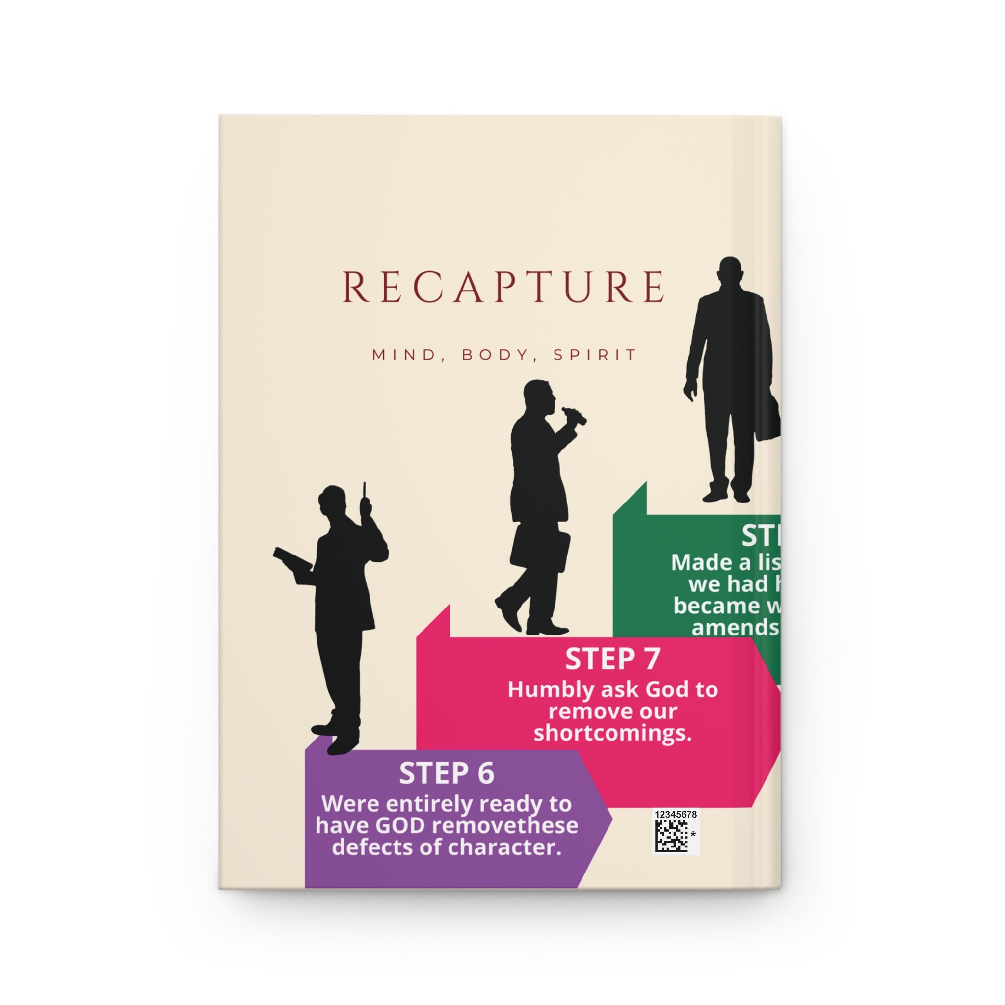 Hardcover Journal — "Keep Working: The Steps, Honesty Is Key"