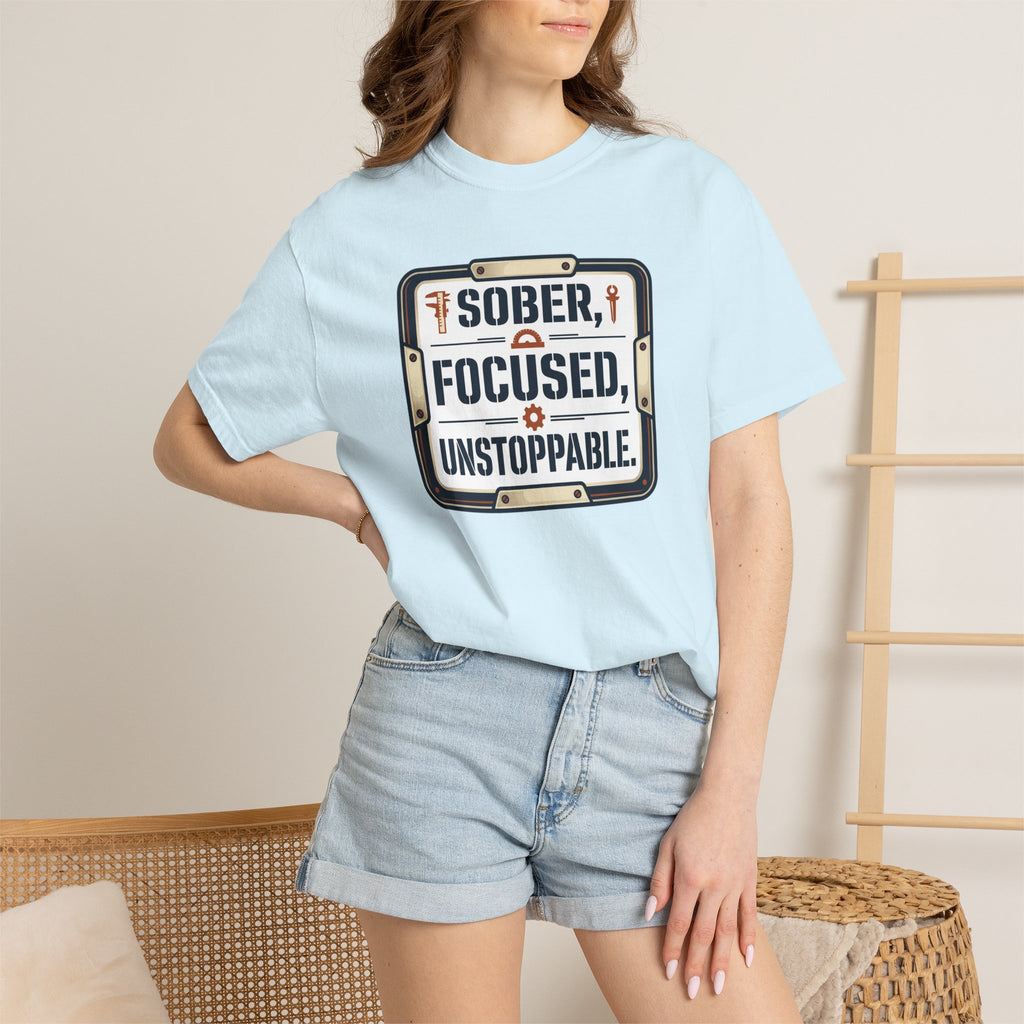 Sober Focused Unstoppable Graphic Tee – Relaxed Fit