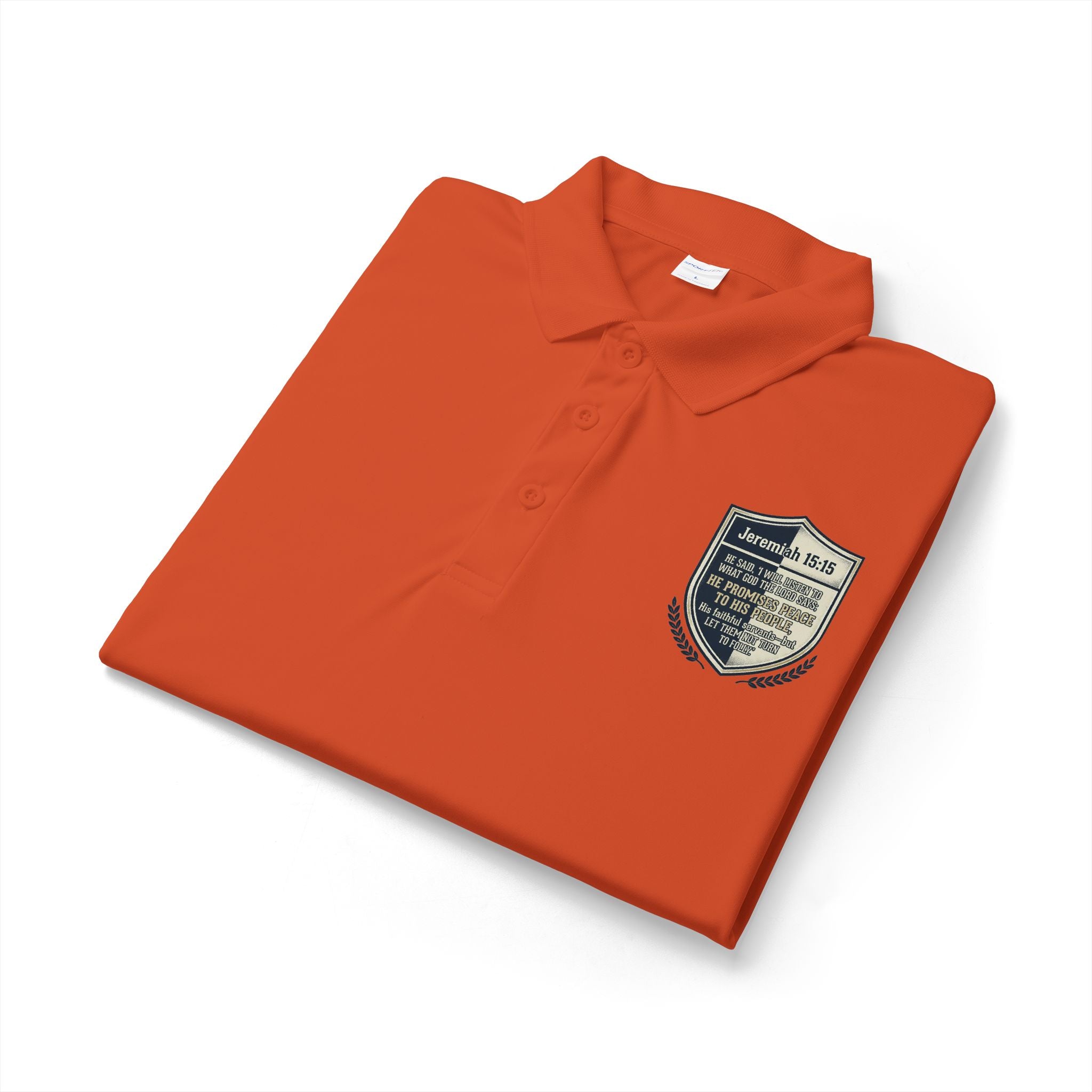 Embroidered Christian Polo Shirt – Vintage Shield Crest