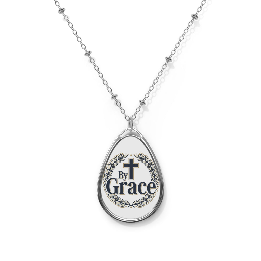 By Grace Oval Pendant Necklace – Christian Inspiration