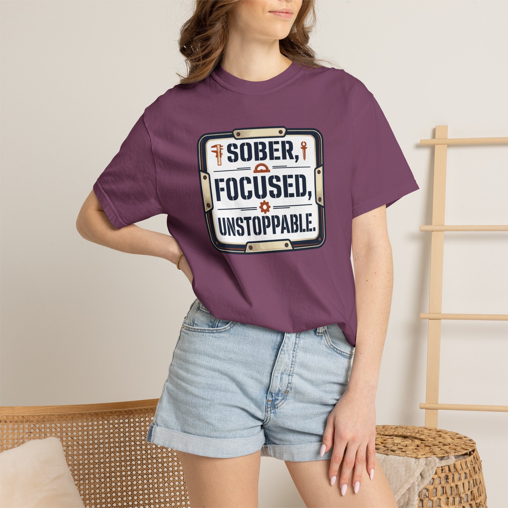 Sober Focused Unstoppable Graphic Tee – Relaxed Fit