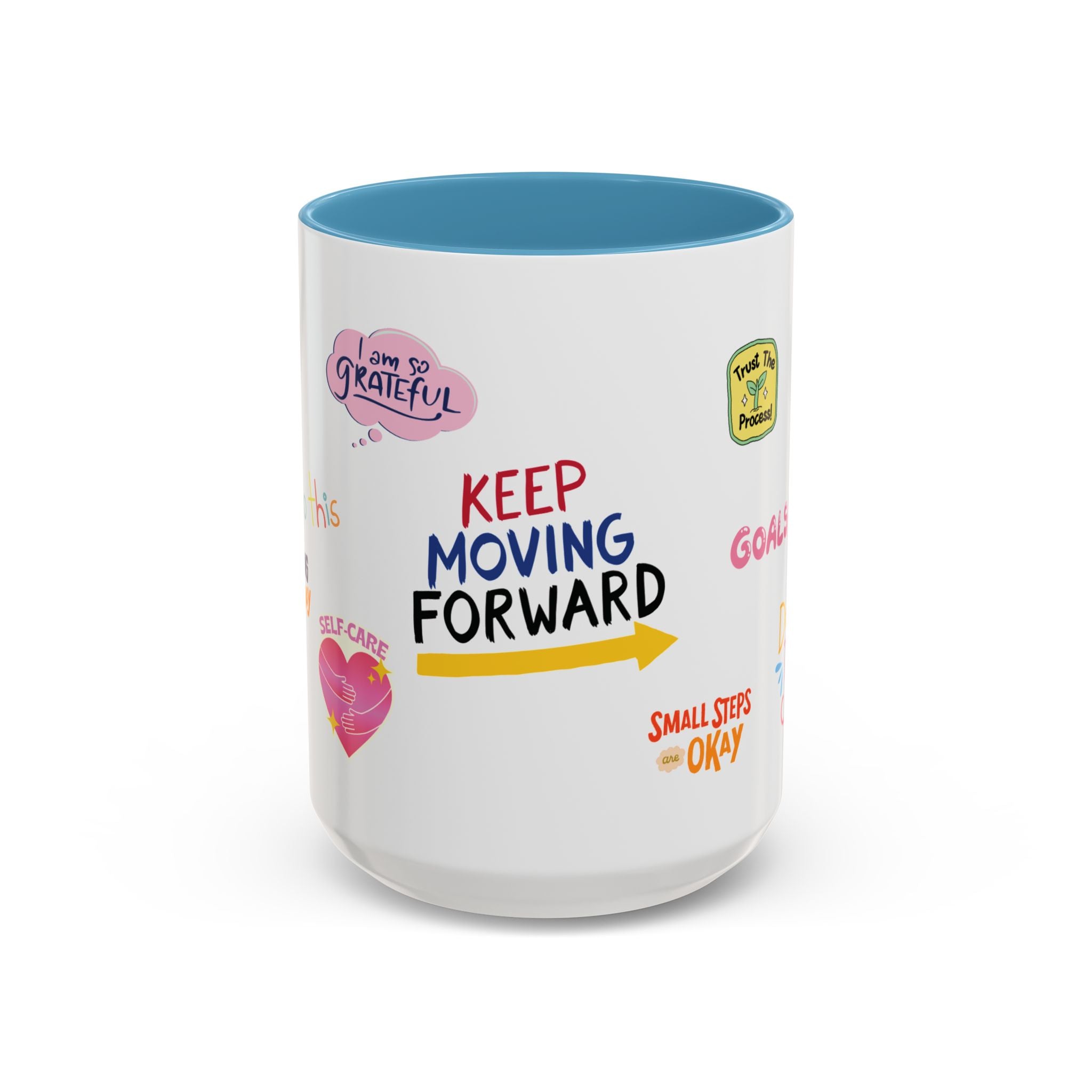 Motivational Sticker Collage Coffee Mug – Ceramic Accent