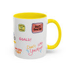 Motivational Sticker Collage Coffee Mug – Ceramic Accent