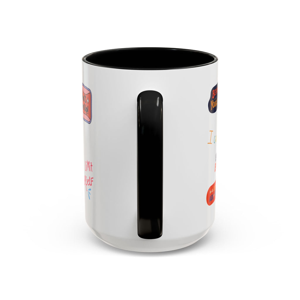 Motivational Sticker Collage Coffee Mug – Ceramic Accent