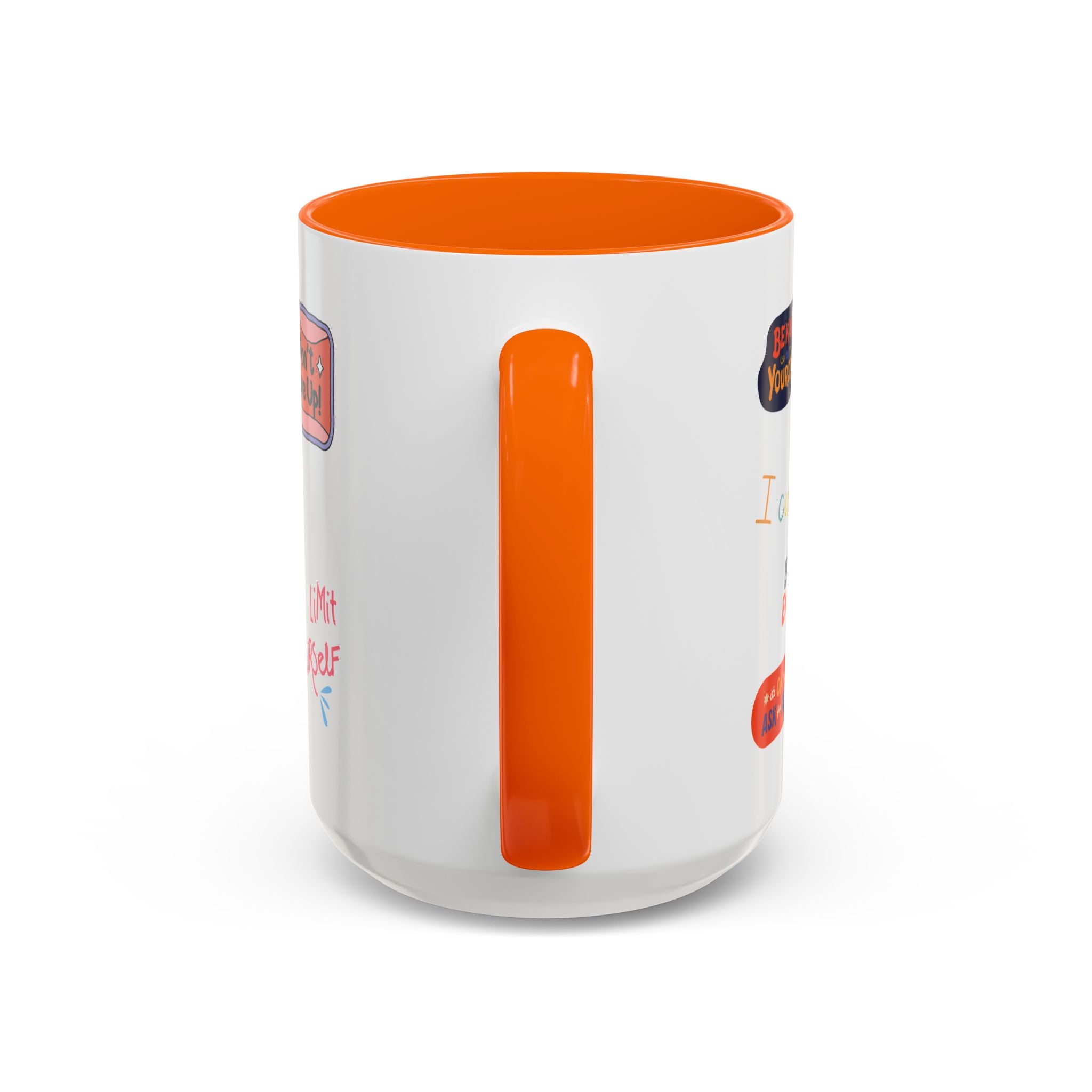 Motivational Sticker Collage Coffee Mug – Ceramic Accent