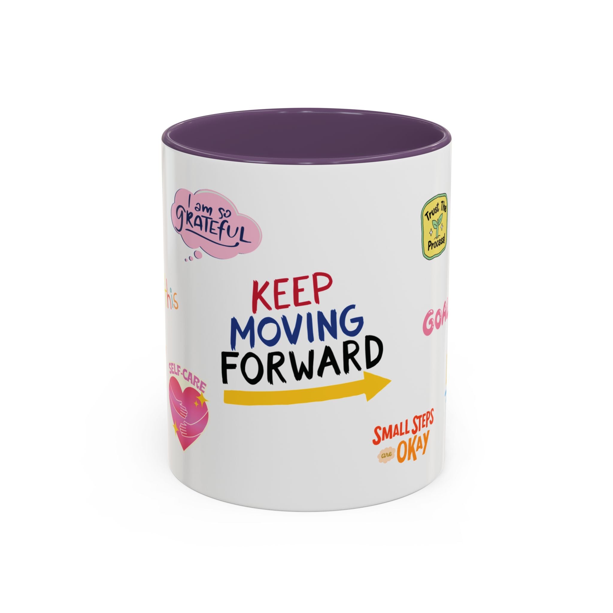 Motivational Sticker Collage Coffee Mug – Ceramic Accent