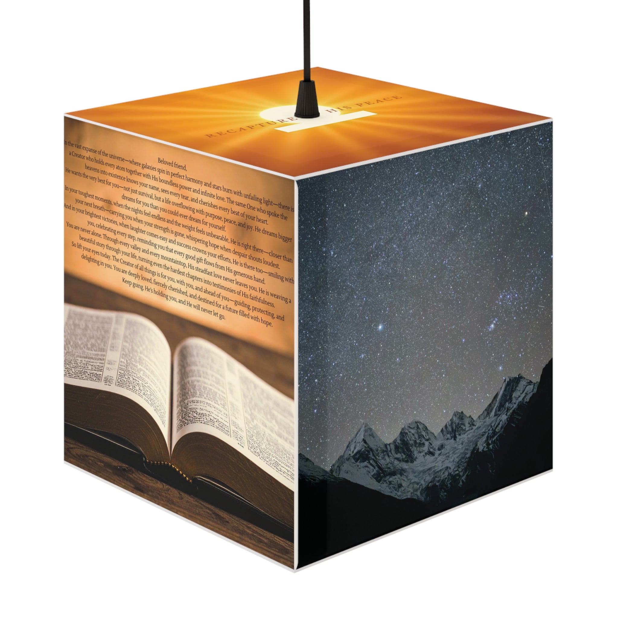 Light Cube Lamp — 'You Are Loved' Faith-Inspired Sober Living Night Light