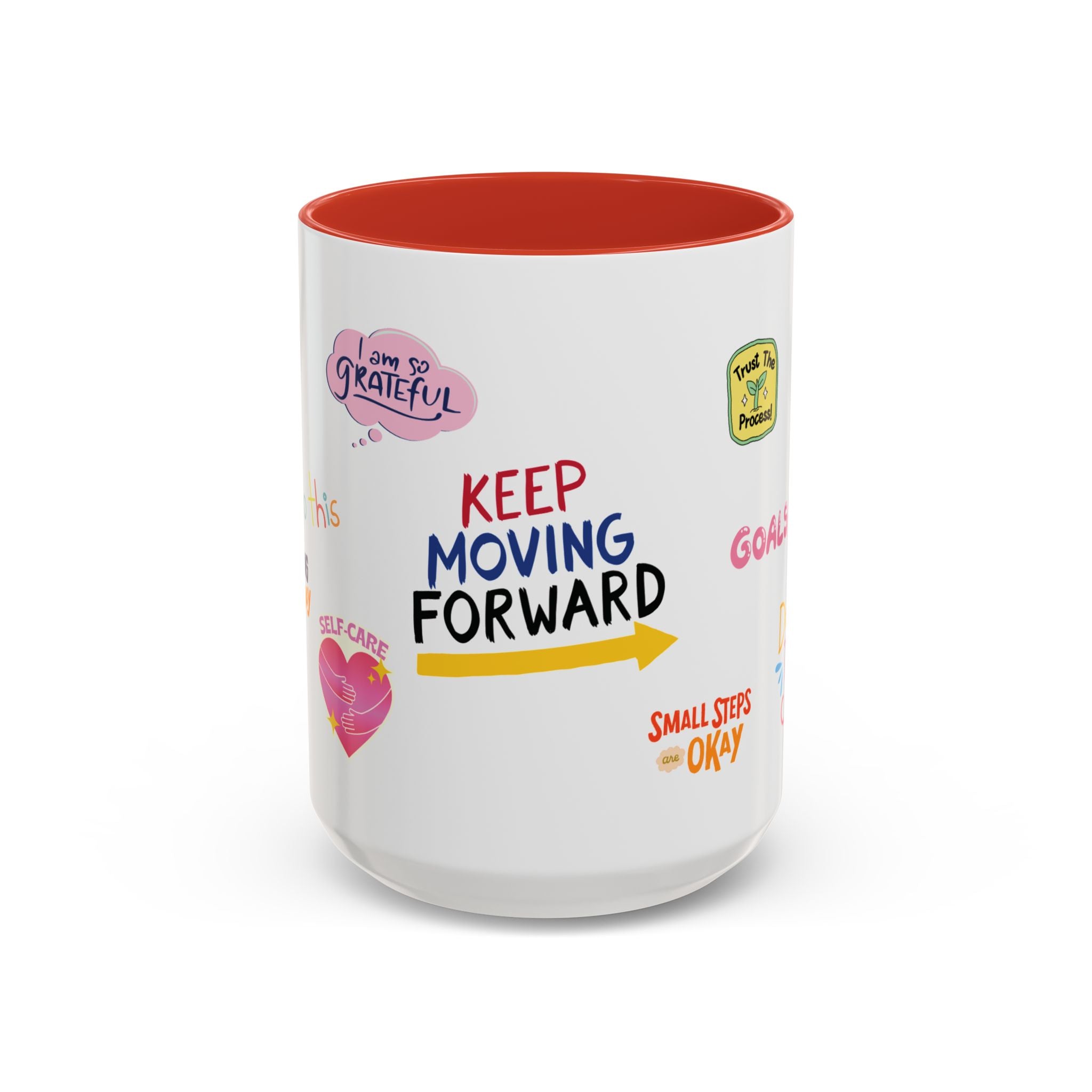 Motivational Sticker Collage Coffee Mug – Ceramic Accent