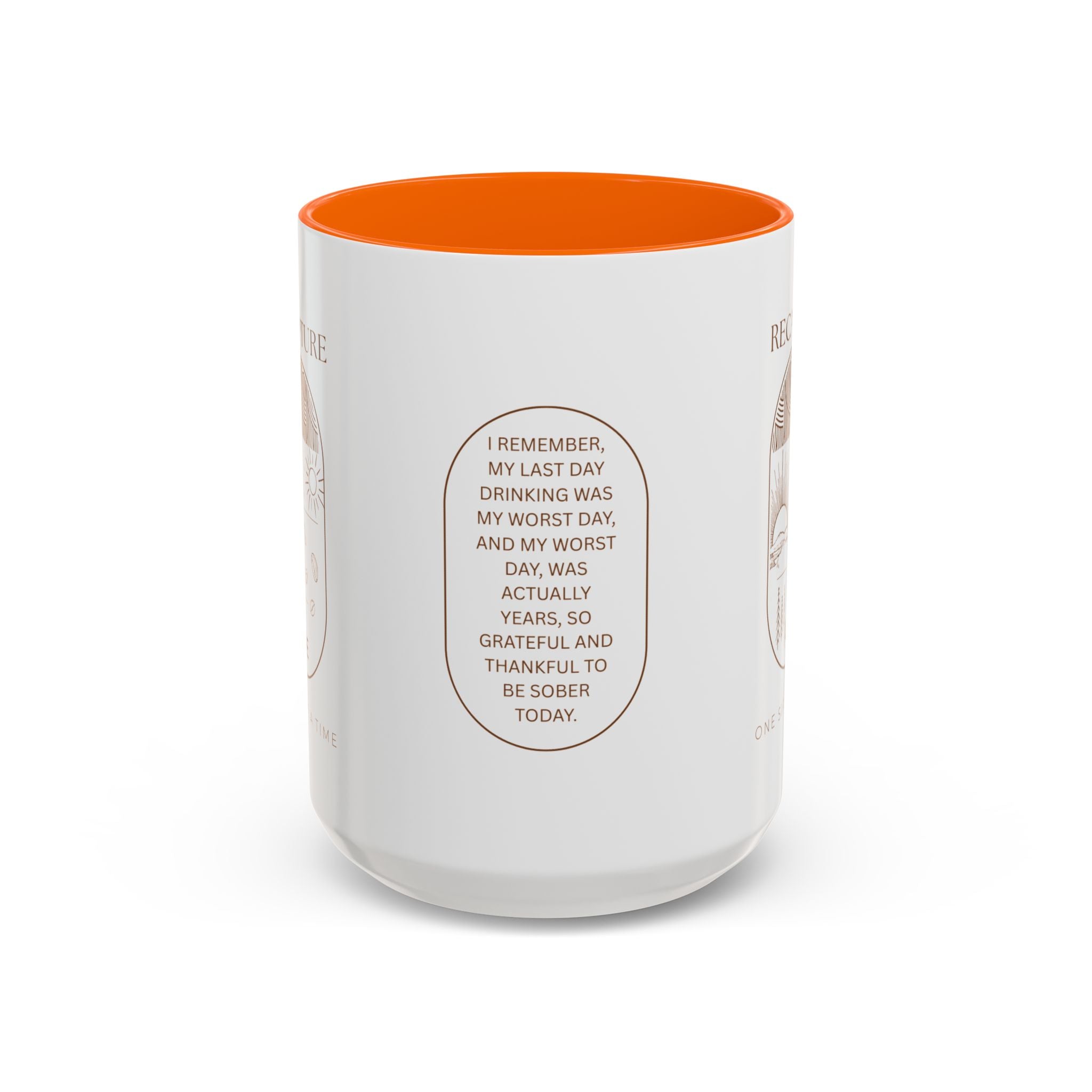 Thankful for Being Sober Recovery Accent Coffee Mug